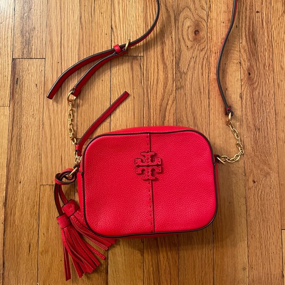 Tory Burch McGraw Leather Crossbody Camera Bag - Picture 1 of 5
